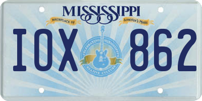 MS license plate IOX862