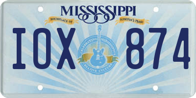 MS license plate IOX874