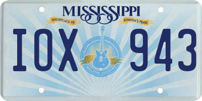 MS license plate IOX943