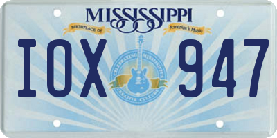 MS license plate IOX947