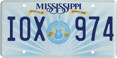 MS license plate IOX974
