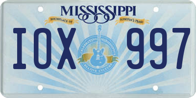 MS license plate IOX997
