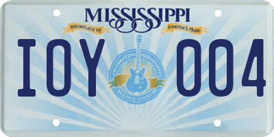 MS license plate IOY004