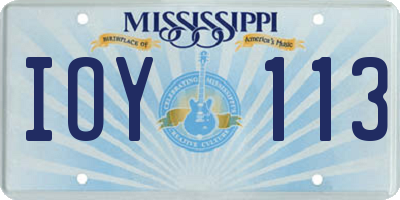 MS license plate IOY113