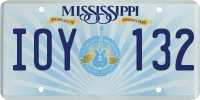 MS license plate IOY132