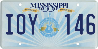 MS license plate IOY146
