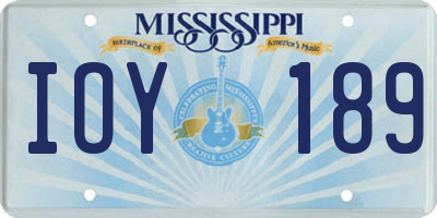 MS license plate IOY189