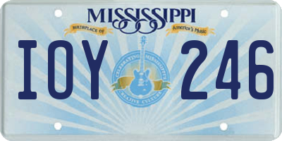 MS license plate IOY246
