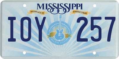 MS license plate IOY257