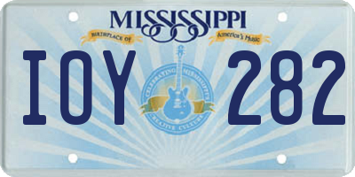 MS license plate IOY282