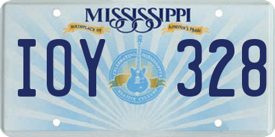 MS license plate IOY328