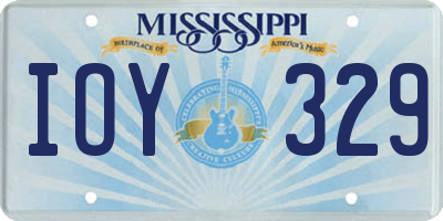 MS license plate IOY329