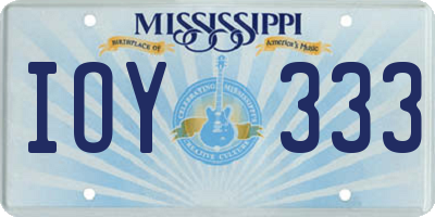MS license plate IOY333