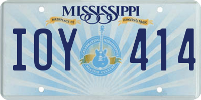 MS license plate IOY414