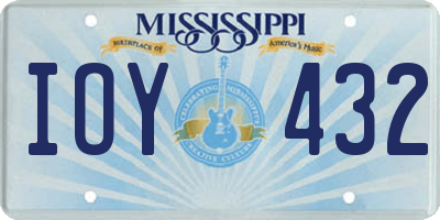 MS license plate IOY432
