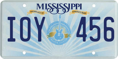 MS license plate IOY456
