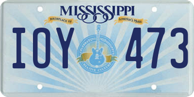 MS license plate IOY473