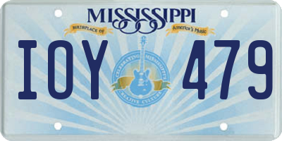 MS license plate IOY479