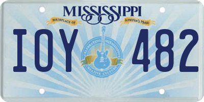 MS license plate IOY482