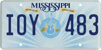 MS license plate IOY483