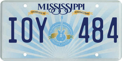 MS license plate IOY484