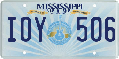 MS license plate IOY506