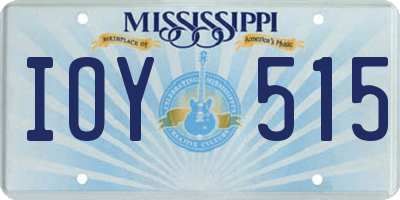 MS license plate IOY515