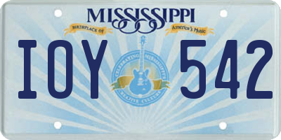 MS license plate IOY542