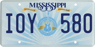 MS license plate IOY580