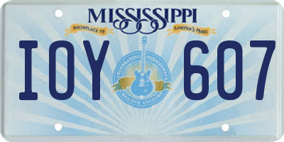 MS license plate IOY607
