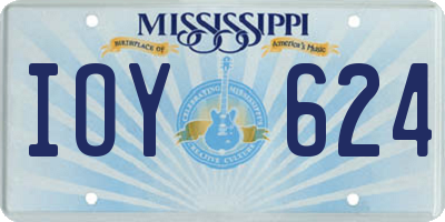 MS license plate IOY624