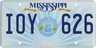 MS license plate IOY626