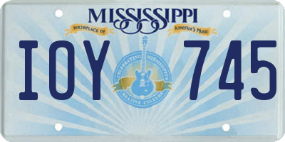 MS license plate IOY745
