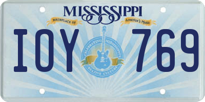 MS license plate IOY769