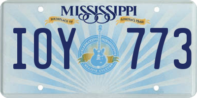 MS license plate IOY773