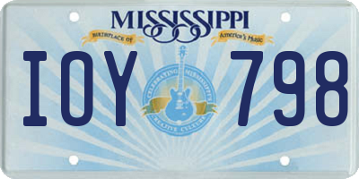 MS license plate IOY798