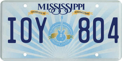 MS license plate IOY804