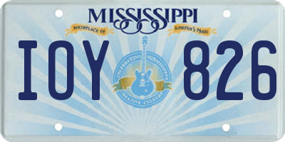 MS license plate IOY826