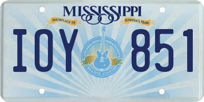 MS license plate IOY851