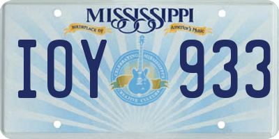 MS license plate IOY933