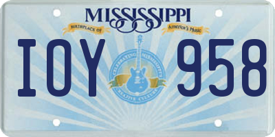 MS license plate IOY958