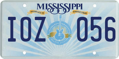 MS license plate IOZ056
