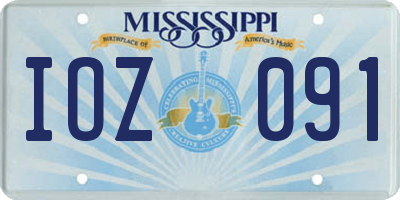 MS license plate IOZ091