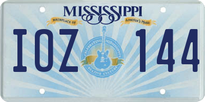 MS license plate IOZ144