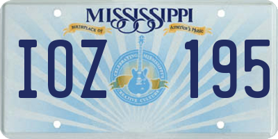 MS license plate IOZ195