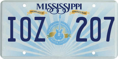 MS license plate IOZ207