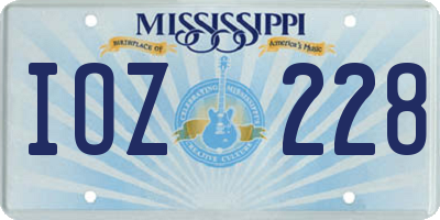 MS license plate IOZ228