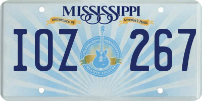 MS license plate IOZ267