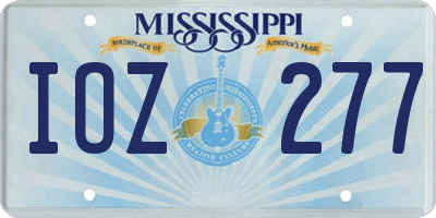 MS license plate IOZ277