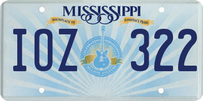 MS license plate IOZ322
